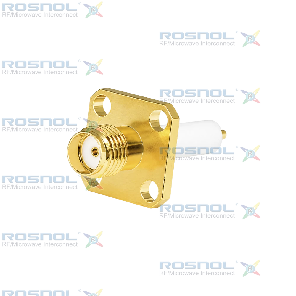 SMA Jack (Female) Straight Connector 4 Hole Flange, 8.64mm (.340 inch) DC-18GHz VSWR1.30