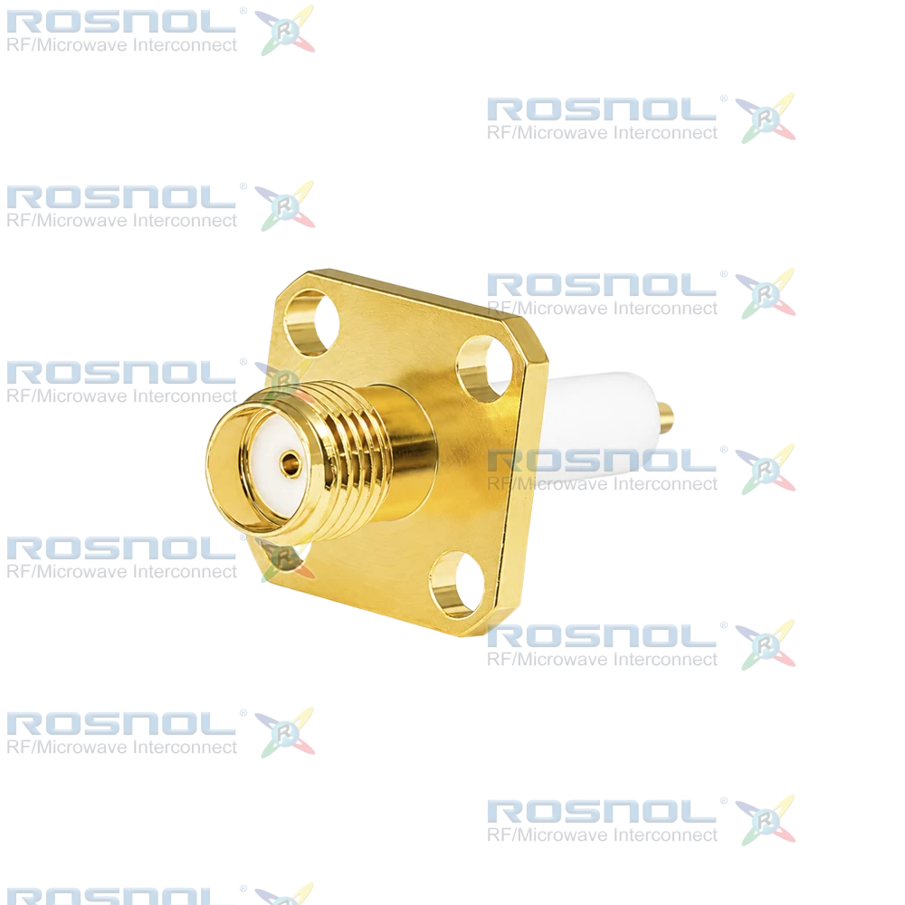 SMA Jack (Female) Straight Connector 4 Hole Flange, 8.64mm (.340 inch) DC-18GHz VSWR1.30