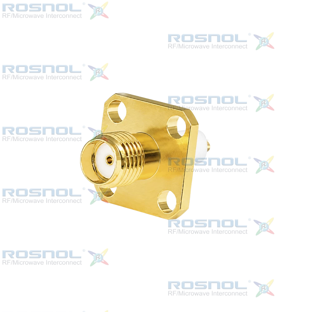 SMA Jack (Female) Straight Connector 4 Hole Flange, 8.64mm (.340 inch) DC-18GHz VSWR1.30