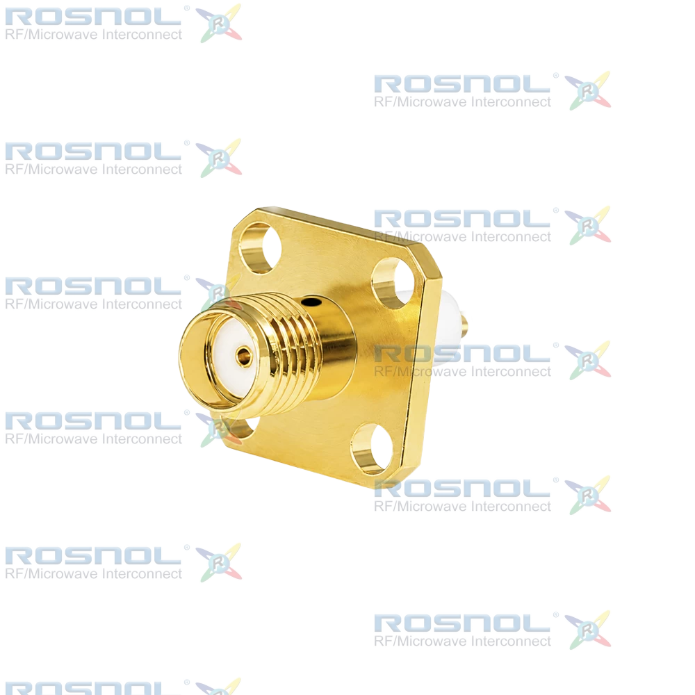 SMA Jack (Female) Straight Connector 4 Hole Flange, 8.64mm (.340 inch) DC-18GHz VSWR1.30