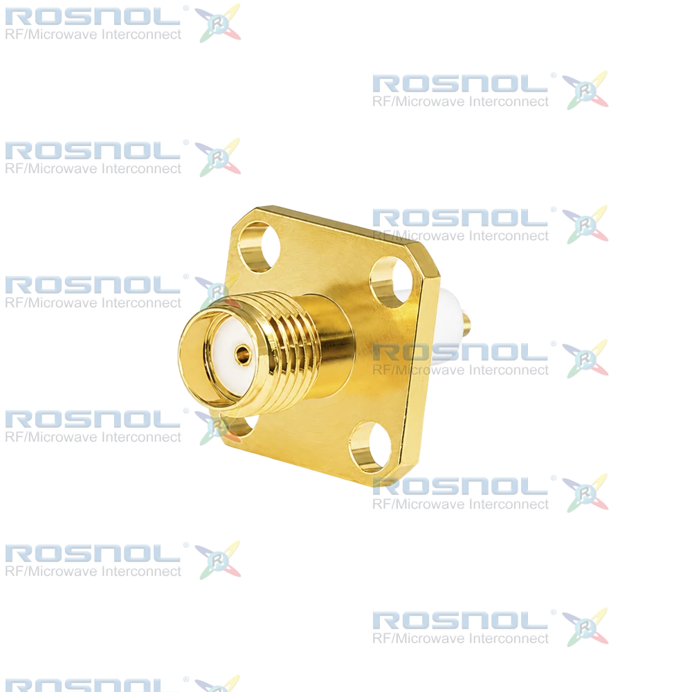 SMA Jack (Female) Straight Connector 4 Hole Flange, 8.64mm (.340 inch) DC-18GHz VSWR1.30