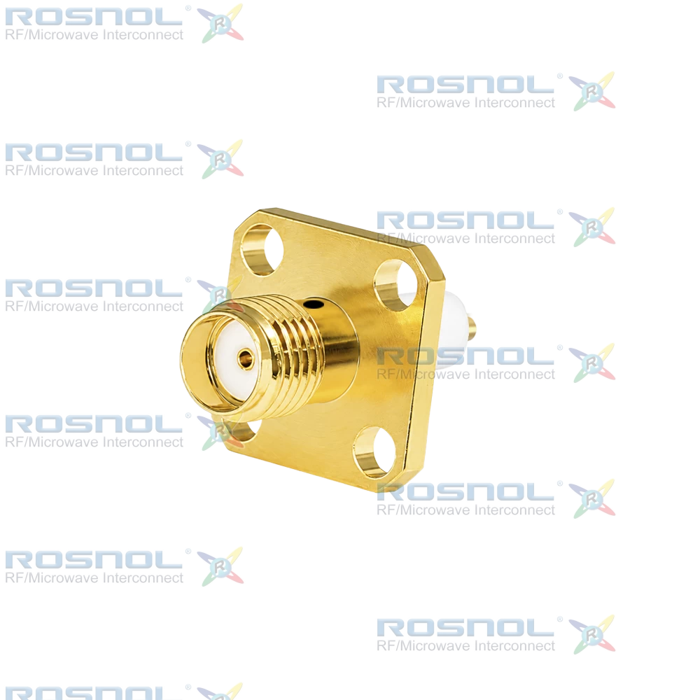 SMA Jack (Female) Straight Connector 4 Hole Flange, 8.64mm (.340 inch) DC-18GHz VSWR1.30