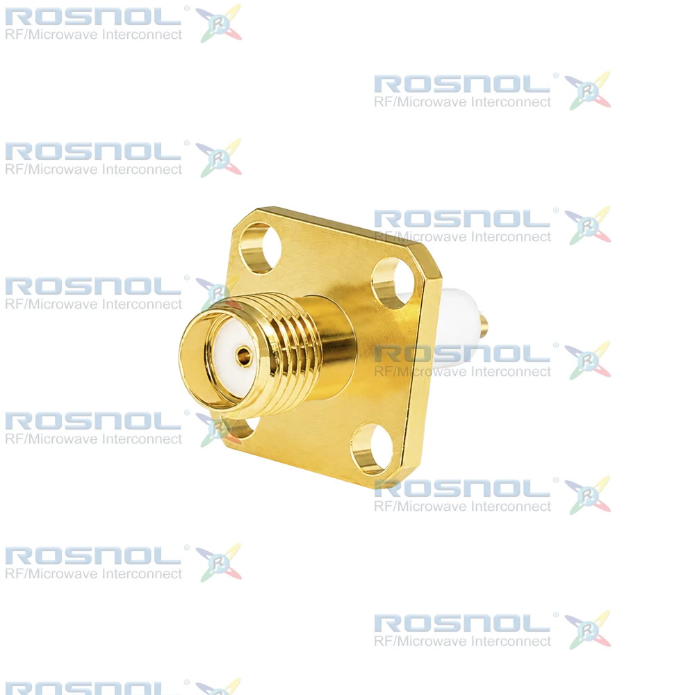 SMA Jack (Female) Straight Connector 4 Hole Flange, 8.64mm (.340 inch) DC-18GHz VSWR1.30
