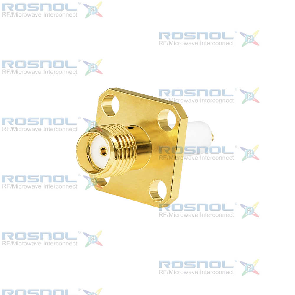 SMA Jack (Female) Straight Connector 4 Hole Flange, 8.64mm (.340 inch) DC-18GHz VSWR1.30