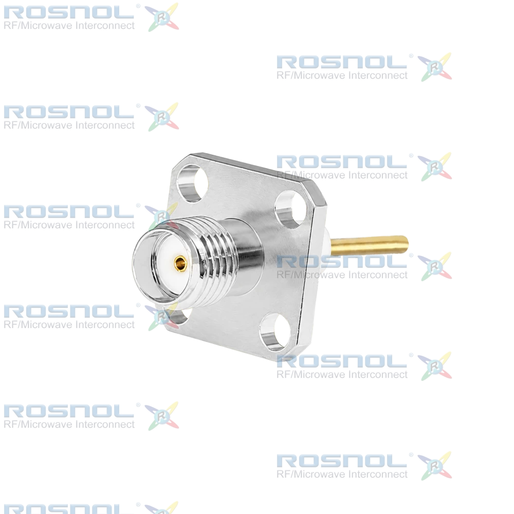 SMA Jack (Female) Straight Connector 4 Hole Flange, 8.64mm (.340 inch) DC-18GHz VSWR1.15