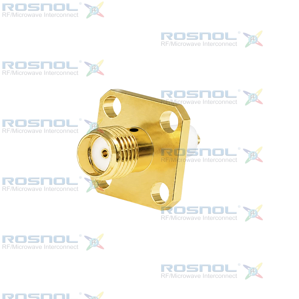SMA Jack (Female) Straight Connector 4 Hole Flange, 8.64mm (.340 inch) DC-18GHz VSWR1.30
