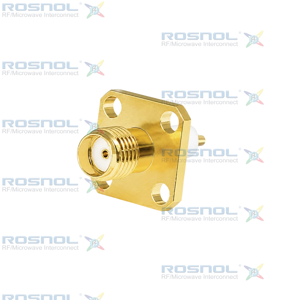 SMA Jack (Female) Straight Connector 4 Hole Flange, 8.64mm (.340 inch) DC-18GHz VSWR1.30