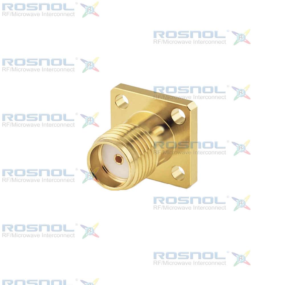 SMA Jack (Female) Straight Connector 4 Hole Flange, 6.35mm (.250 inch) DC-18GHz VSWR1.25