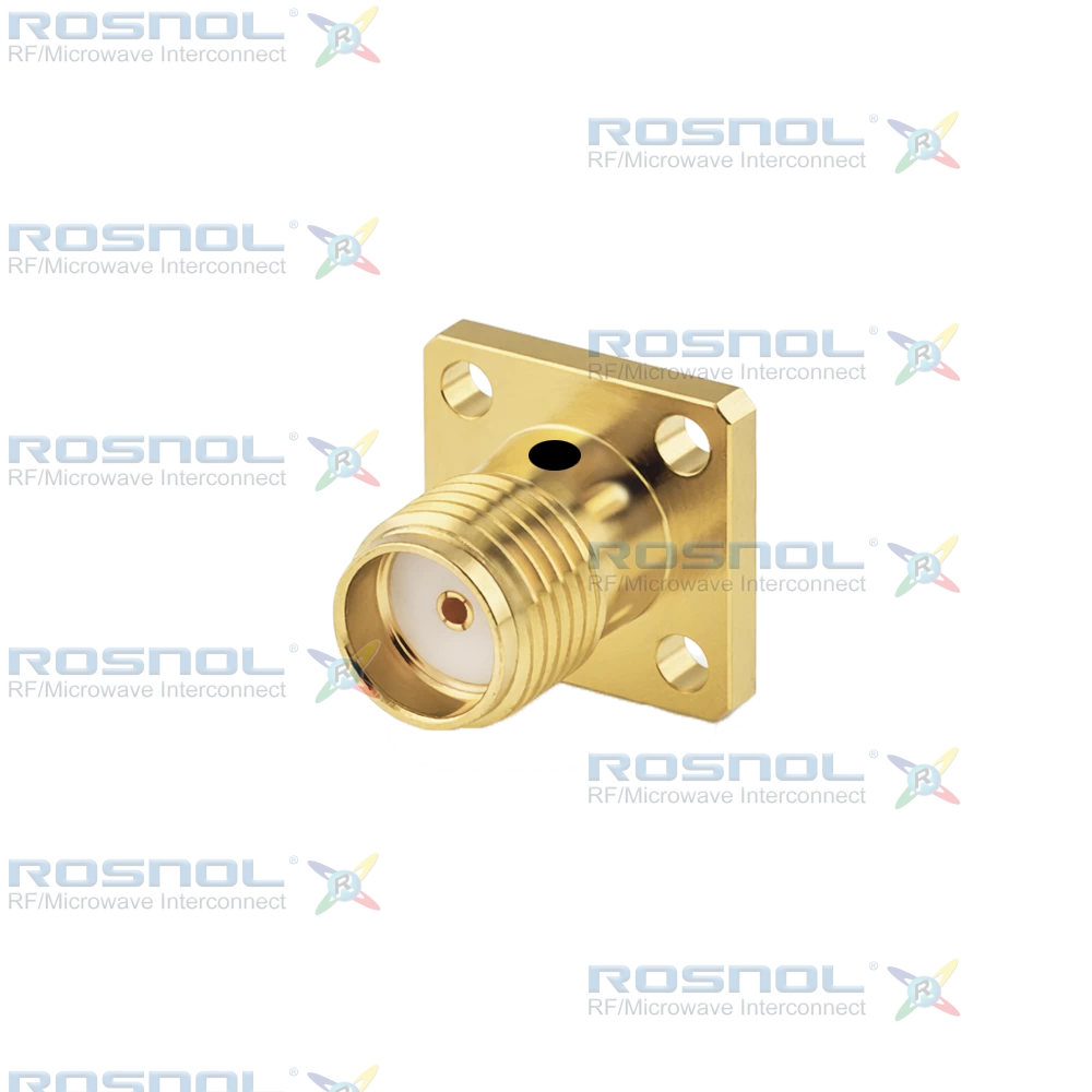 SMA Jack (Female) Straight Connector 4 Hole Flange, 6.35mm (.250 inch) DC-18GHz VSWR1.25