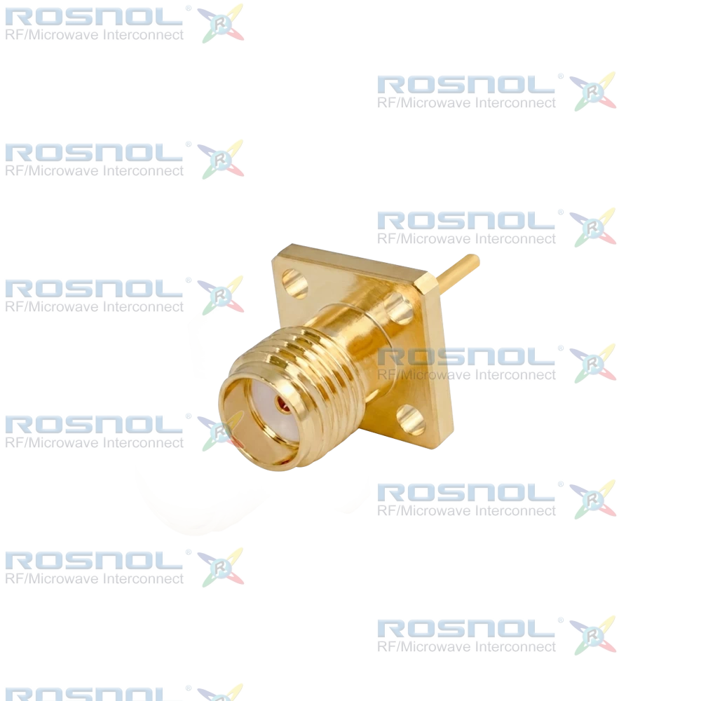 SMA Jack (Female) Straight Connector 4 Hole Flange, 6.35mm (.250 inch) DC-18GHz VSWR1.30
