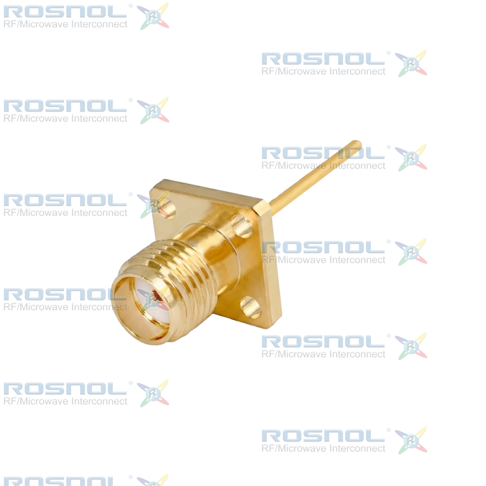 SMA Jack (Female) Straight Connector 4 Hole Flange, 6.35mm (.250 inch) DC-18GHz VSWR1.20