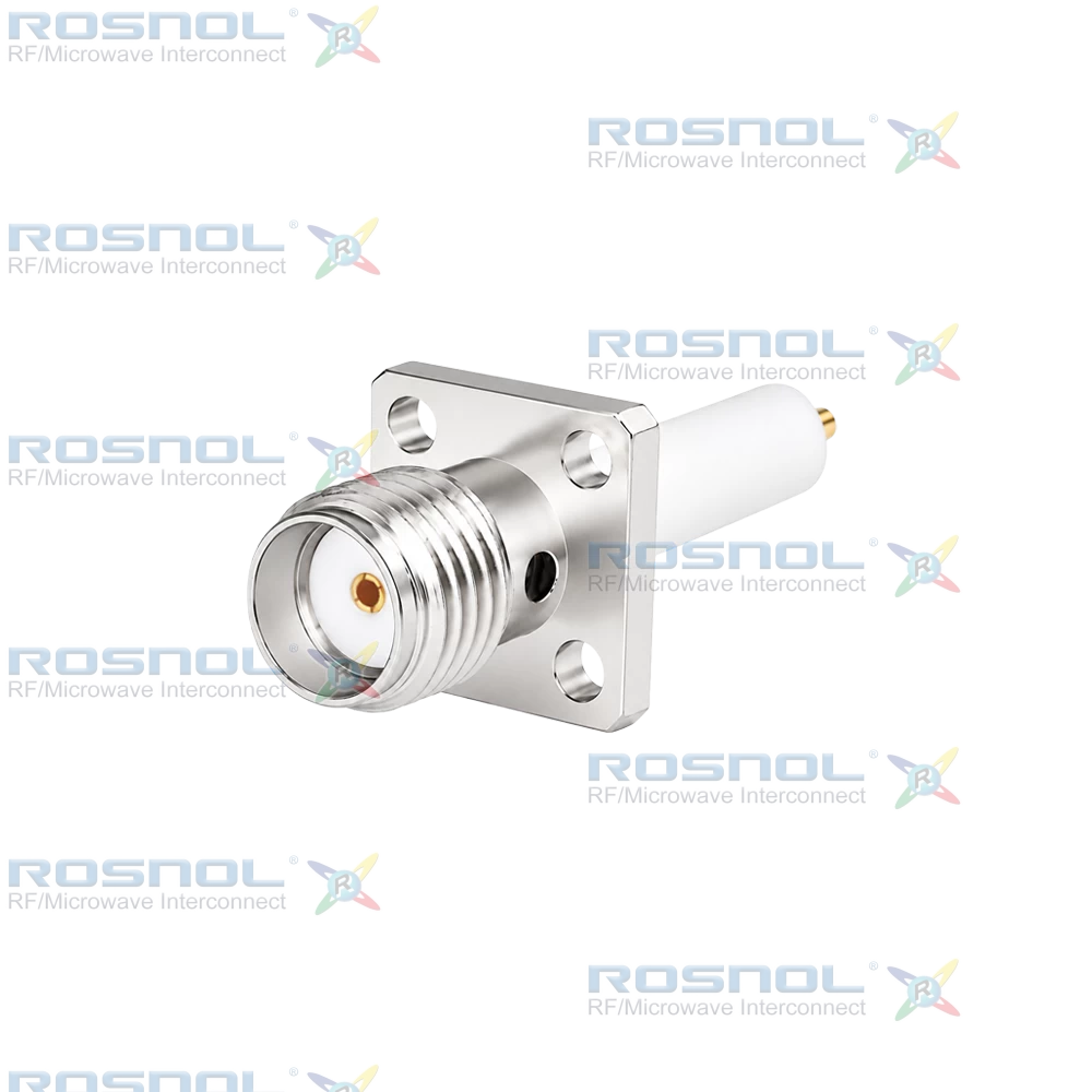 SMA Jack (Female) Straight Connector 4 Hole Flange, 6.35mm (.250 inch) DC-18GHz VSWR1.30