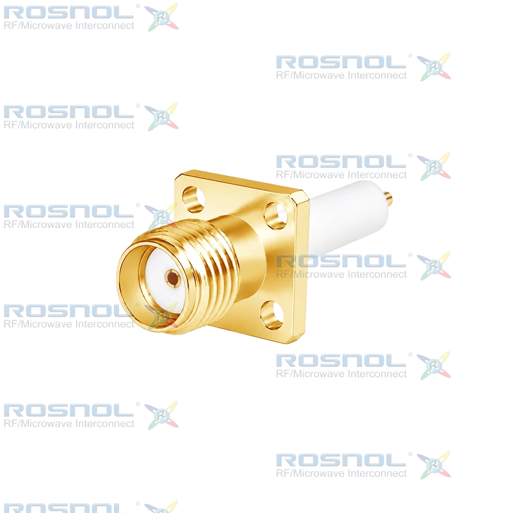 SMA Jack (Female) Straight Connector 4 Hole Flange, 6.35mm (.250 inch) DC-18GHz VSWR1.30
