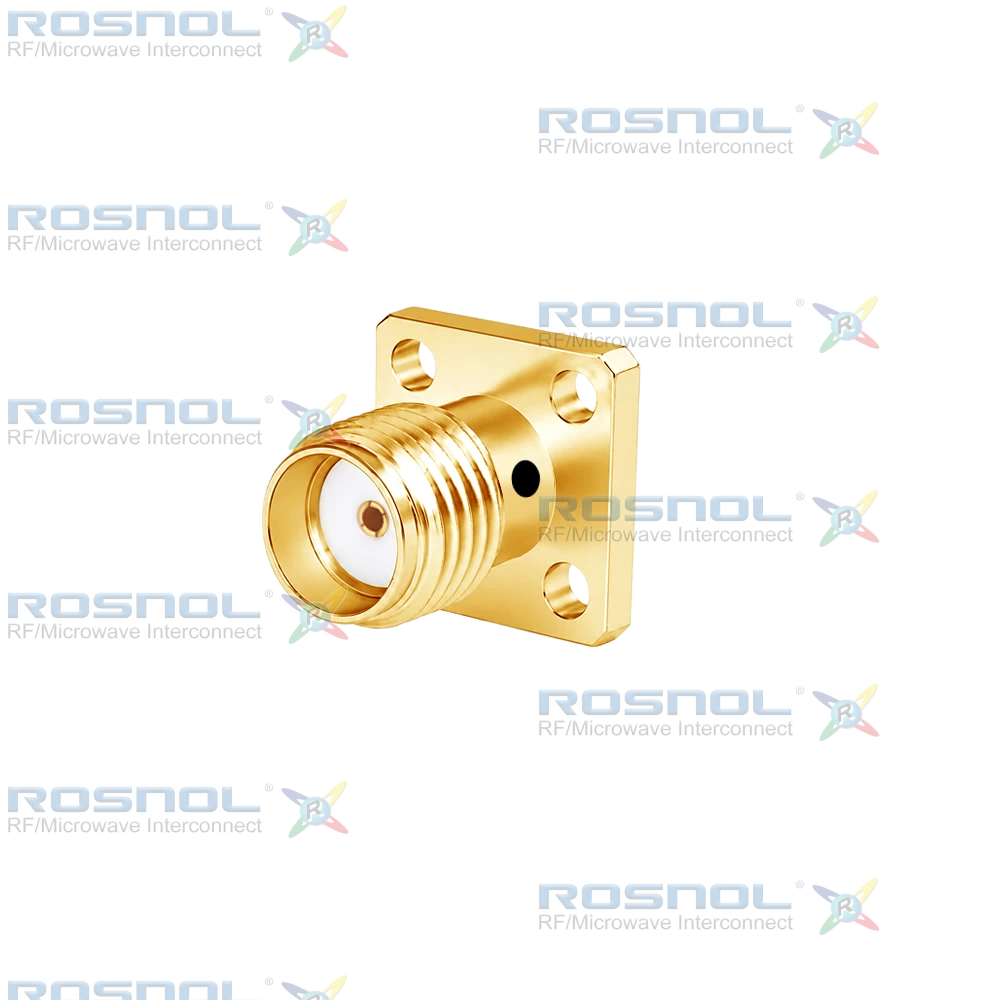 SMA Jack (Female) Straight Connector 4 Hole Flange, 6.35mm (.250 inch) DC-18GHz VSWR1.25