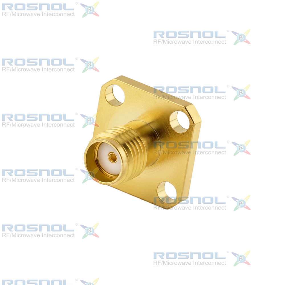 SMA Jack (Female) Straight Connector 4 Hole Flange, 8.64mm (.340 inch) DC-18GHz VSWR1.30