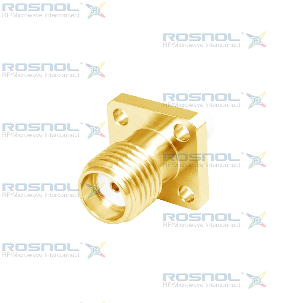 SMA Jack (Female) Straight Connector 4 Hole Flange,  6.35mm (.250 inch) DC-18GHz VSWR1.30
