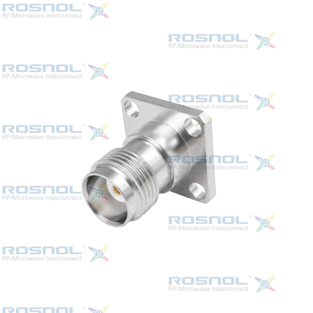 TNC Jack (female) Straight Connector 4 Hole Flange, 12.7mm (.500 inch)  DC-4 GHz VSWR1.09