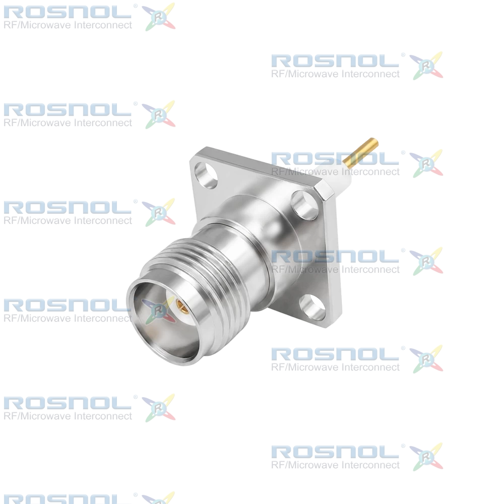 TNC Jack (female) Straight Connector 4 Hole Flange, 12.7mm (.500 inch)  DC-4 GHz VSWR1.09