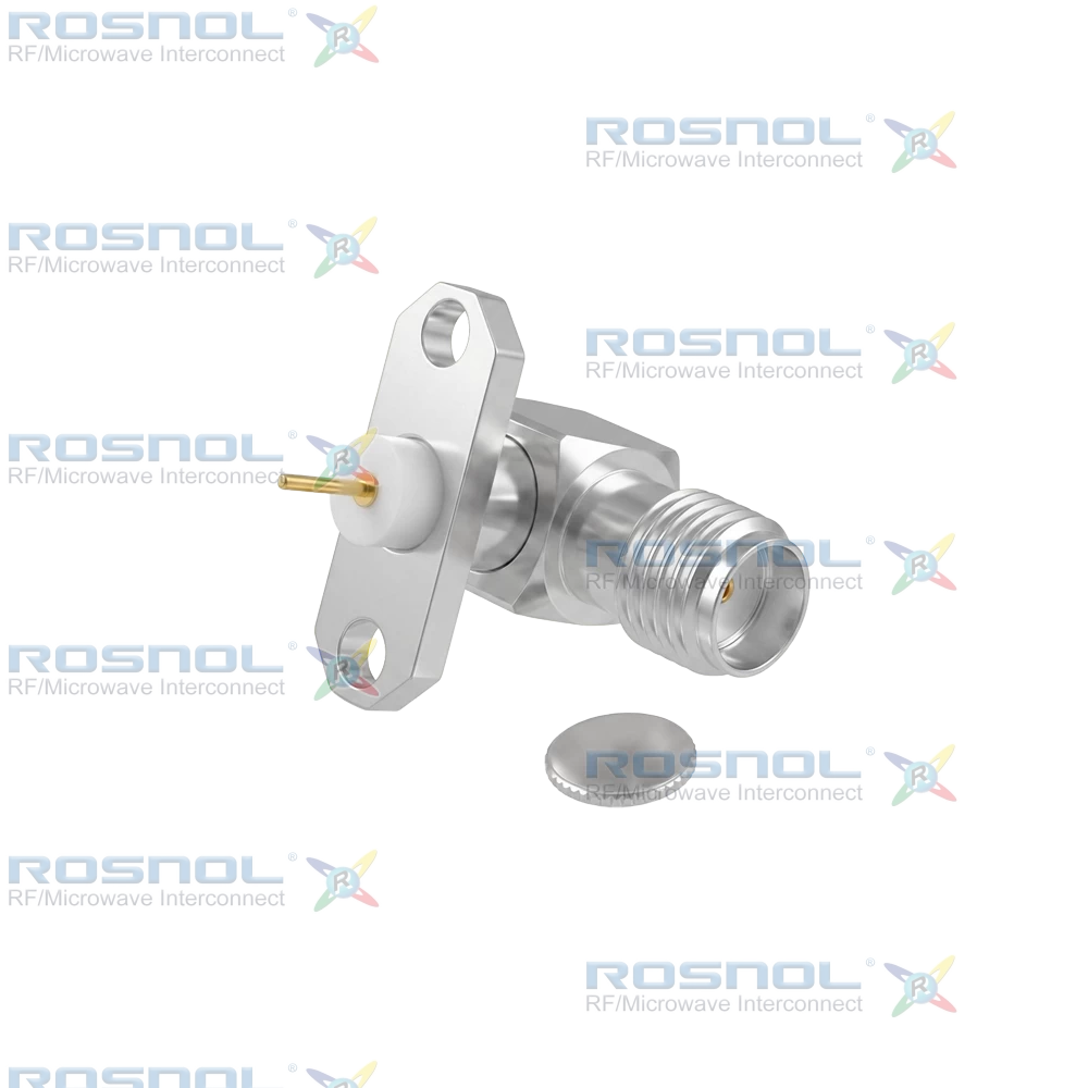 SMA Jack (Female) Right Angle Connector 2 Hole Flange, 12.22mm (.481 inch) DC-18GHz VSWR1.30