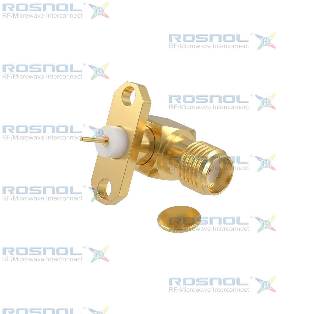 SMA Jack (Female) Right Angle Connector 2 Hole Flange, 12.22mm (.481 inch) DC-18GHz VSWR1.30
