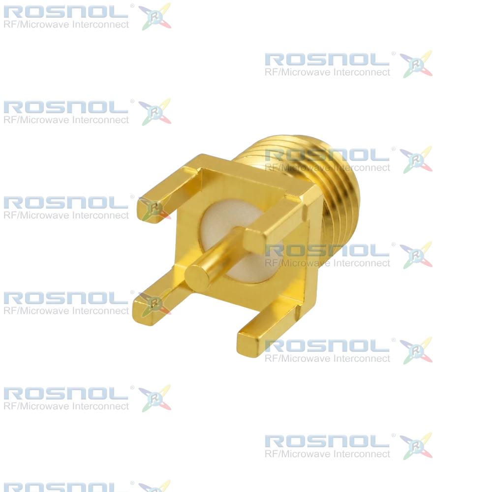 SMA Jack (Female) PCB Through Hole Straight Connector, DC-18GHz VSWR1.25
