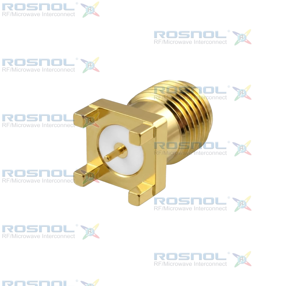 SMA Jack (Female) PCB Through Hole Straight Connector, DC-18GHz VSWR1.25
