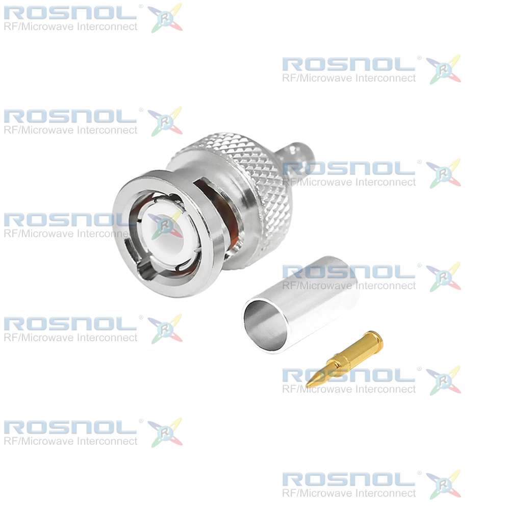 BNC Plug (Male) Straight Cable Connector for RG58, RG303, RG141, LMR195, RNL195, DC-4GHz VSWR1.22
