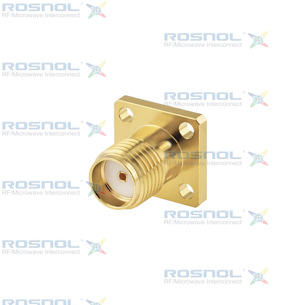 SMA Jack (Female) Straight Connector 4 Hole Flange, 6.35mm (.250 inch) DC-18GHz VSWR1.25