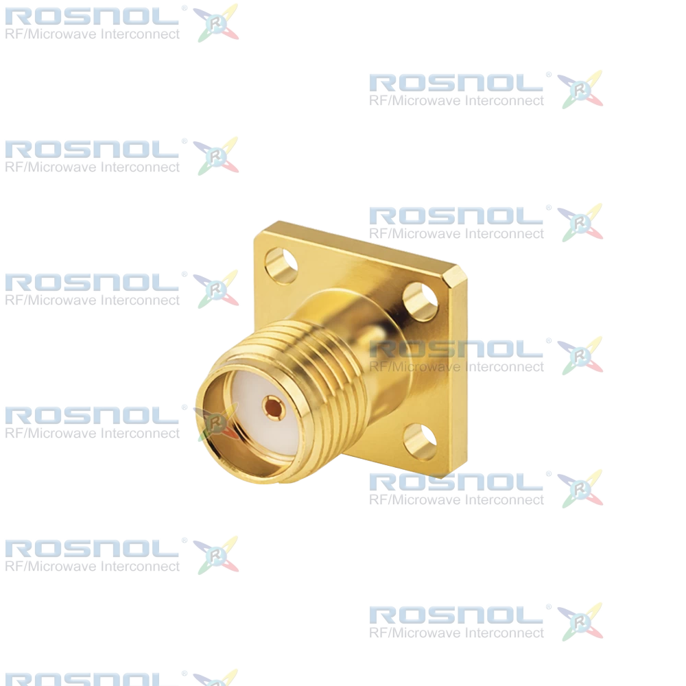 SMA Jack (Female) Straight Connector 4 Hole Flange, 6.35mm (.250 inch) DC-18GHz VSWR1.30