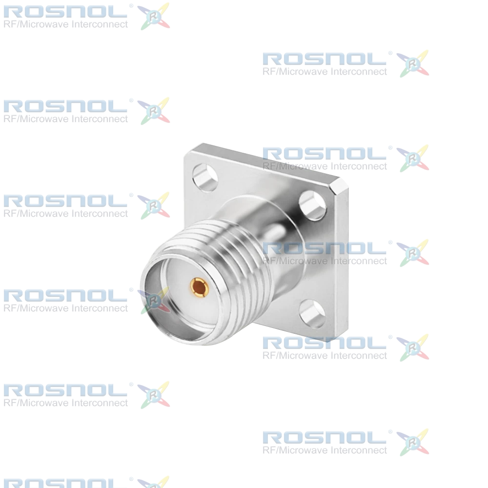 SMA Jack (Female) Straight Connector 4 Hole Flange,  6.35mm (.250 inch) DC-18GHz VSWR1.30