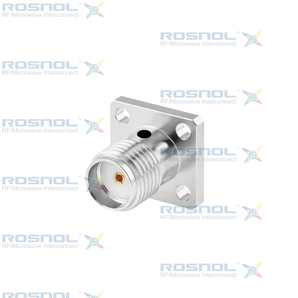 SMA Jack (Female) Straight Connector 4 Hole Flange,  6.35mm (.250 inch) DC-18GHz VSWR1.30