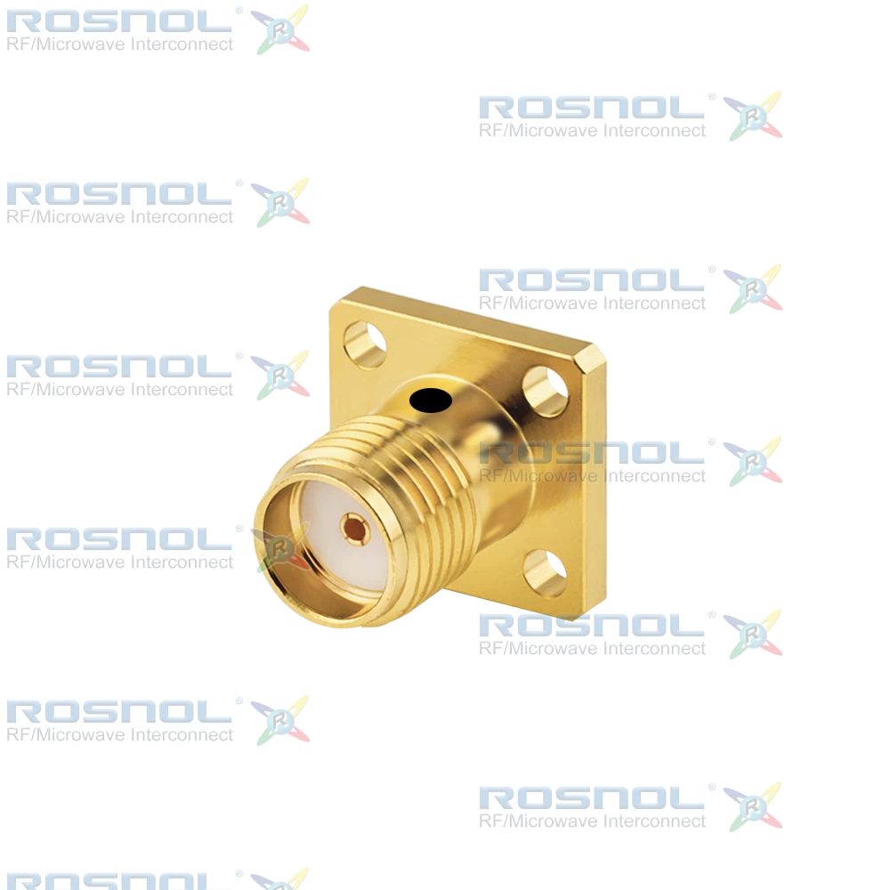 SMA Jack (Female) Straight Connector 4 Hole Flange, 6.35mm (.250 inch) DC-18GHz VSWR1.30