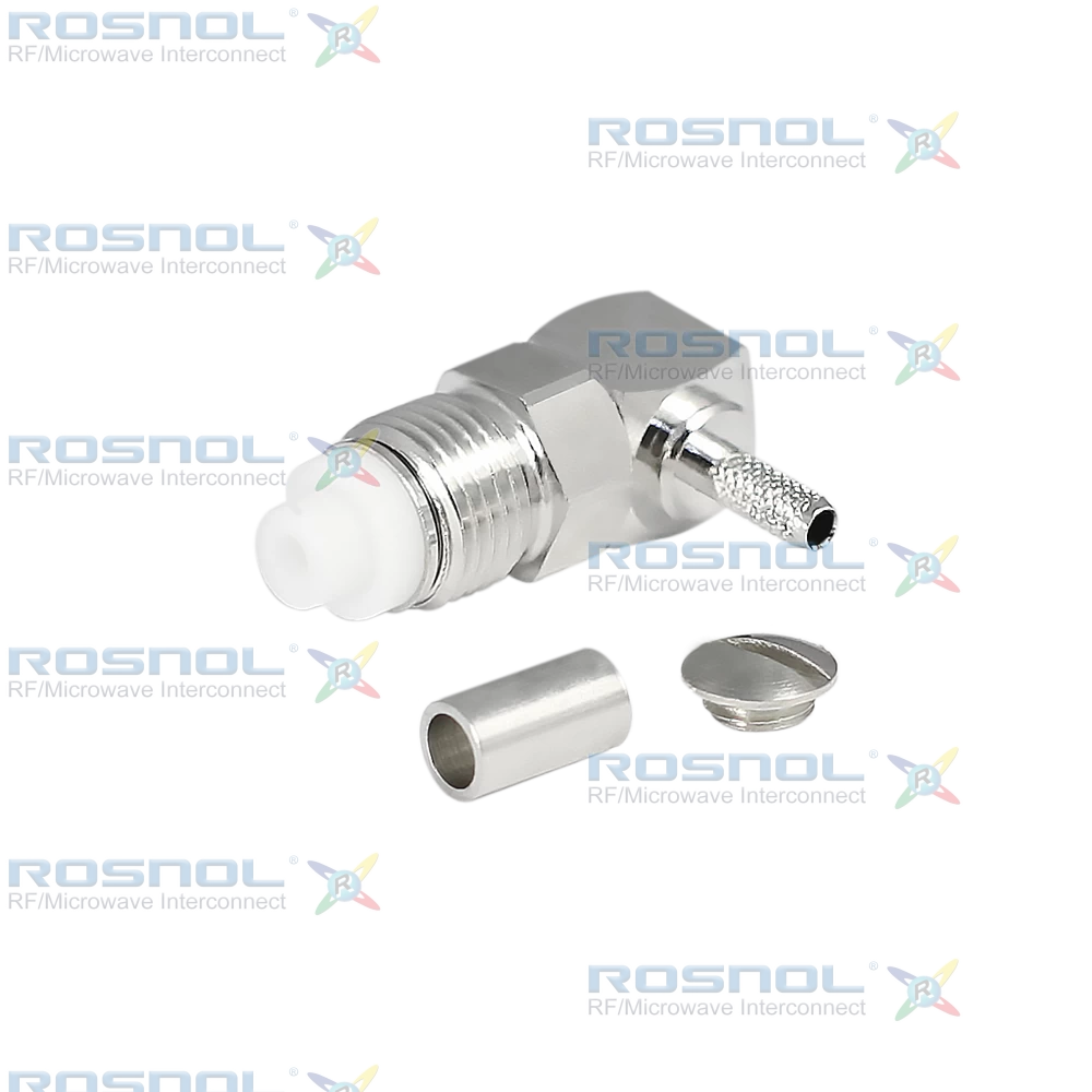 FME Jack (Female) Right-Angle Cable Connector for RG-174, RG-188A, RG-316, BELDEN 7805, DC -2.5 GHz