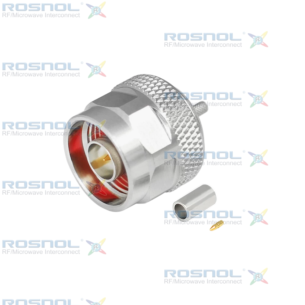 N Plug (Male) Straight Cable Connector for RG-174, RG-188A, RG-316, BELDEN 7805, DC -6 GHz VSWR 1.20