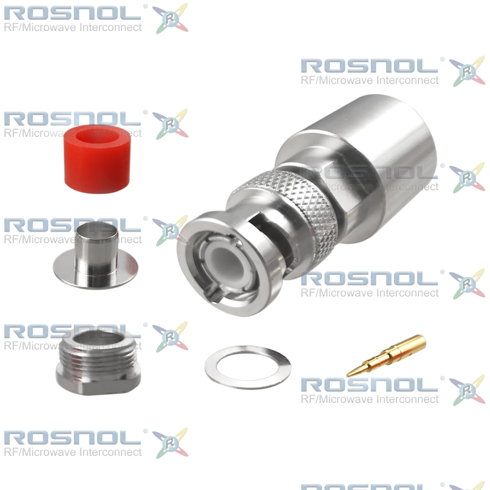 BNC Plug (Male) Straight Cable Connector for LMR-400, RNL-400, RG-213, RG-214, DC-4GHz VSWR1.30