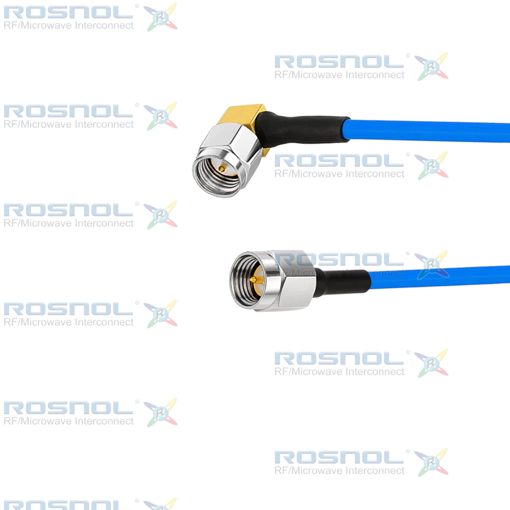 SMA Male to SMA RA Male Cable Assembly for RFX085FEP, DC-10GHz VSWR 1.25