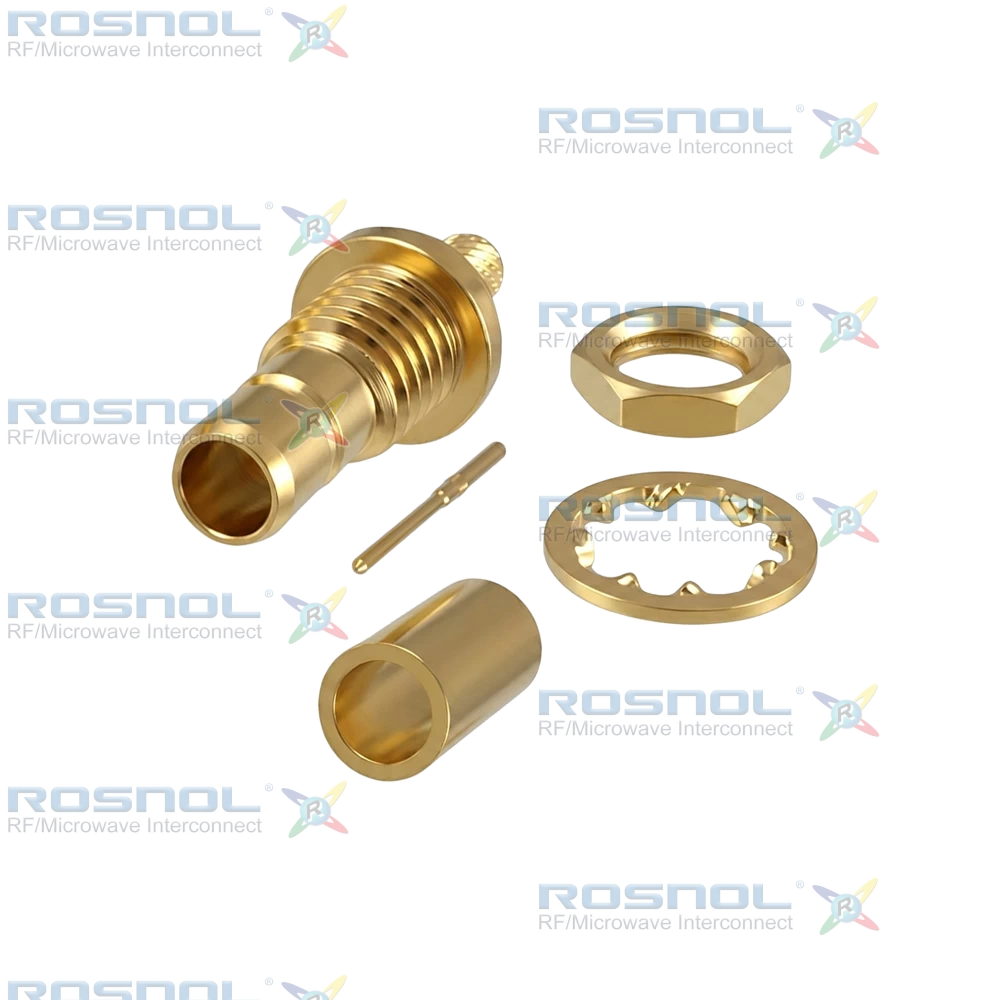 SMB Jack (Female) Straight Bulkhead Cable connector for RG-174, RG-188A, RG-316, Belden 7805, DC-4GHz VSWR 1.22