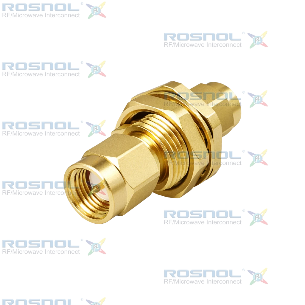 SMA Plug (Male) to SMA Plug (Male) Bulkhead Adapter, DC-18GHz VSWR 1.2