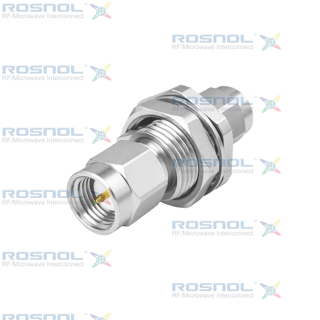 SMA Plug (Male) to SMA Plug (Male) Bulkhead Adapter, DC-18GHz VSWR 1.2