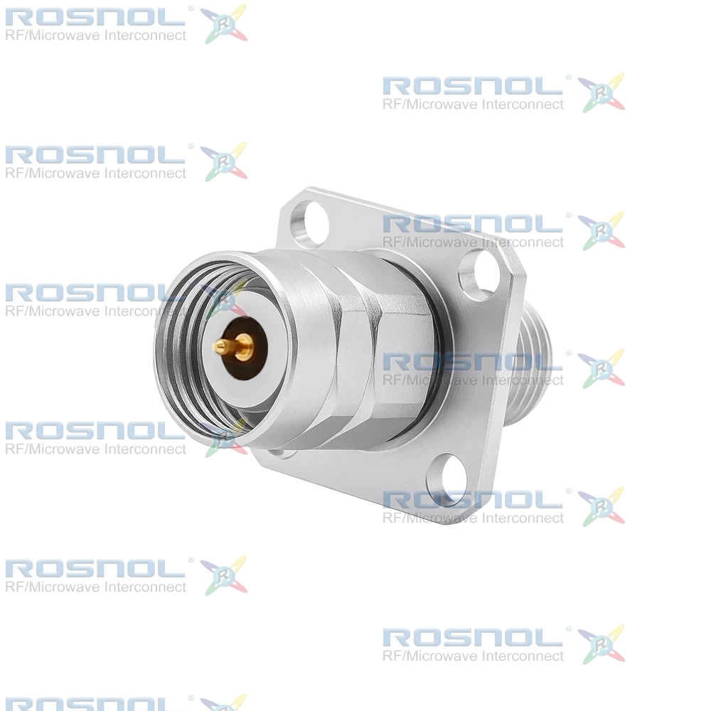 2.4mm Plug (Male) to 2.92mm Jack (Female) 4-Hole Panel Adapter, DC-40GHz VSWR 1.15