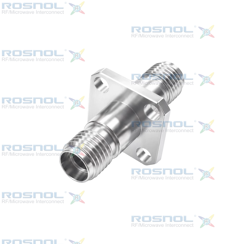 3.5mm Jack (Female) to 3.5mm Jack (Female) Panel 4 Hole Flange Mount Adapter, DC-34.5GHz VSWR 1.20