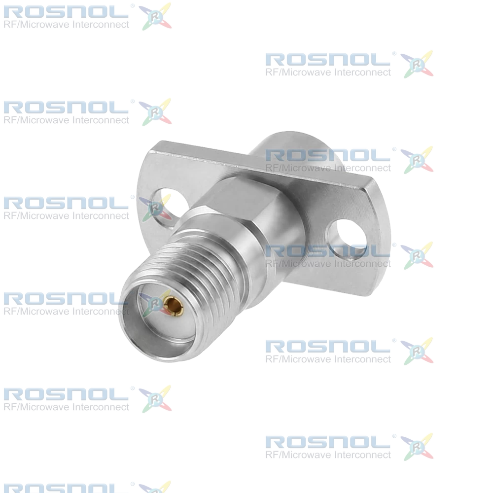SMP Catchers mitt Plug (Male) to Precision SMA Jack (Female) 2-Hole Flange Mount Adapter, DC-27GHz VSWR 1.2