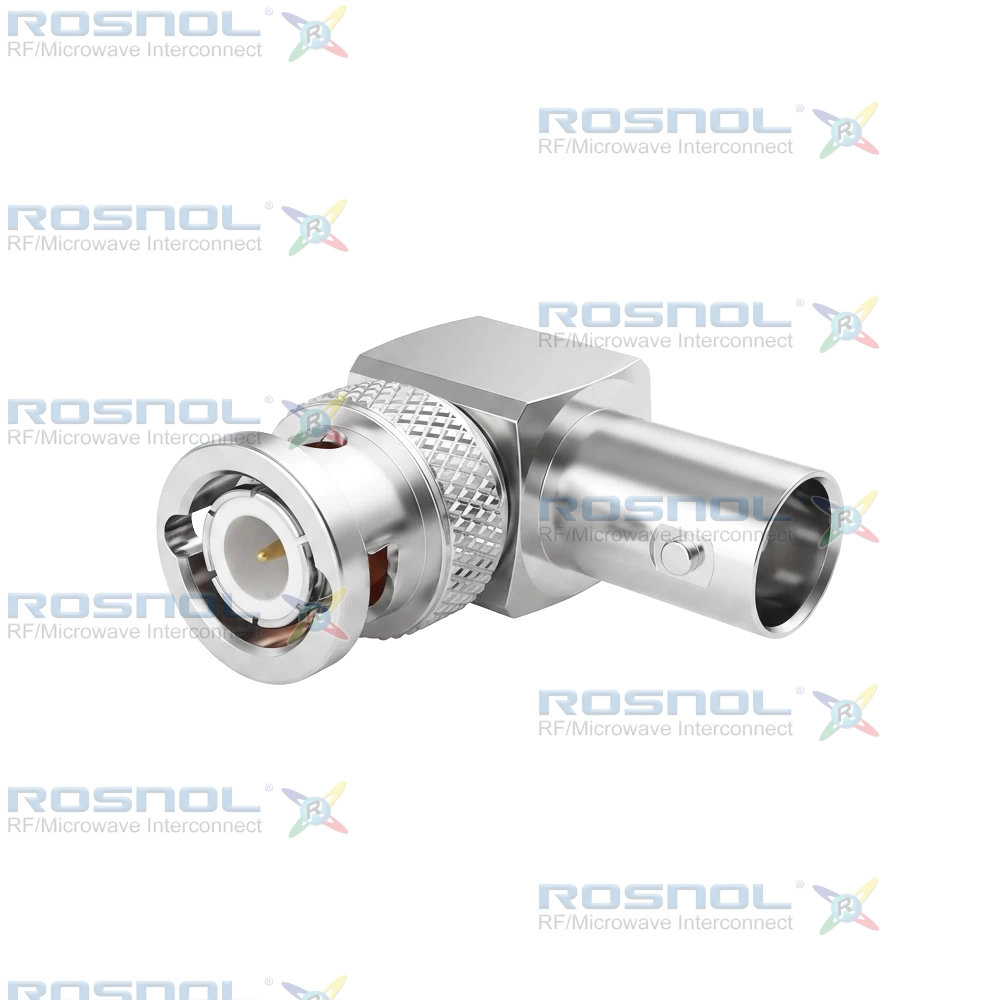 BNC Plug (Male) to BNC Jack (Female) Right Angle Adapter, DC-4GHz VSWR 1.25