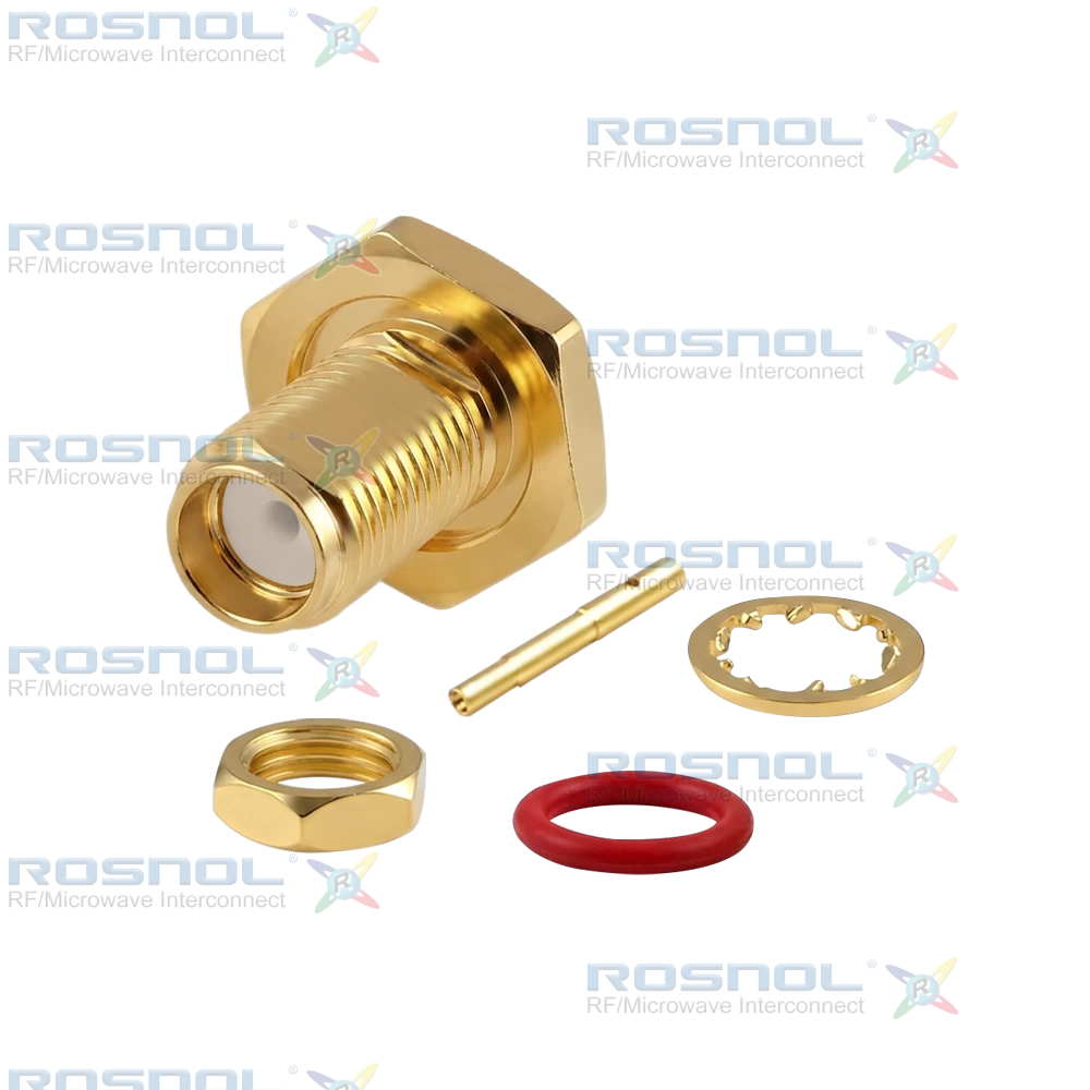 SMA Jack (Female) Bulkhead Cable Connector for RSR-047, RSF-047, RSF-047-FEP, RSF-047-PVC, DC-18GHz VSWR1.25
