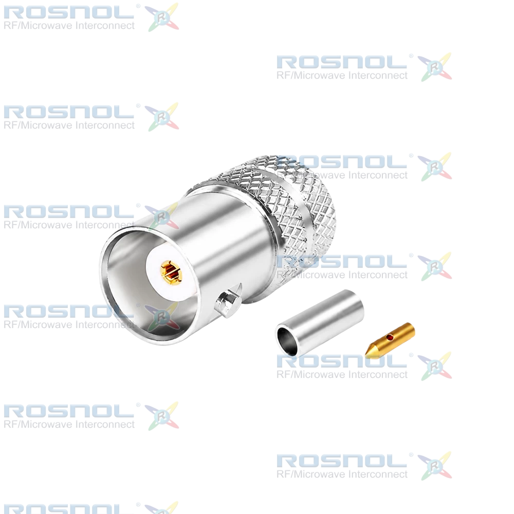 BNC Jack (Female) Straight Cable Connector for RG-178, RG-196A, DC- 4 GHz VSWR 1.17