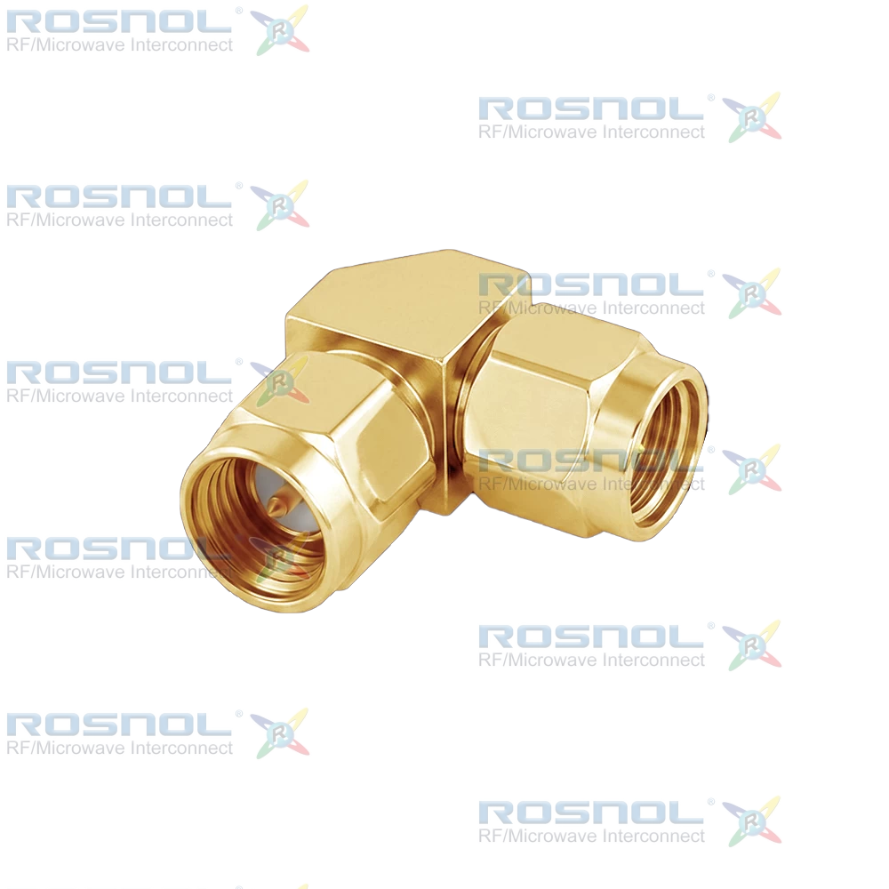 SMA Plug (Male) to SMA Plug (Male)  Miter Right Angle Adapter, DC-18 GHz VSWR 1.15