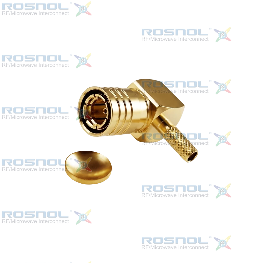 Mini SMB Male Rignt angle Connector for RG179, DC- 2GHz, 75Ω