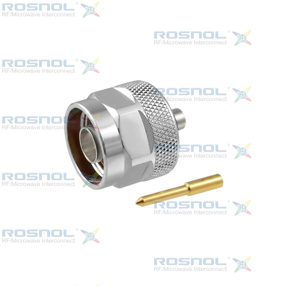 Precision N Male Cable Connector for .141 inch Cables, 18 GHz