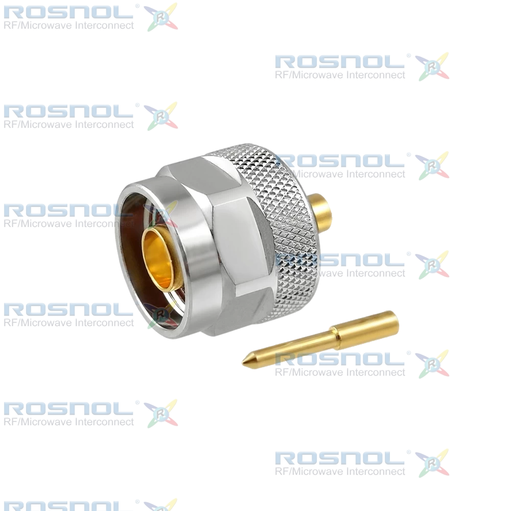 Precision N Male Cable Connector for Belden 1673J, 18 GHz