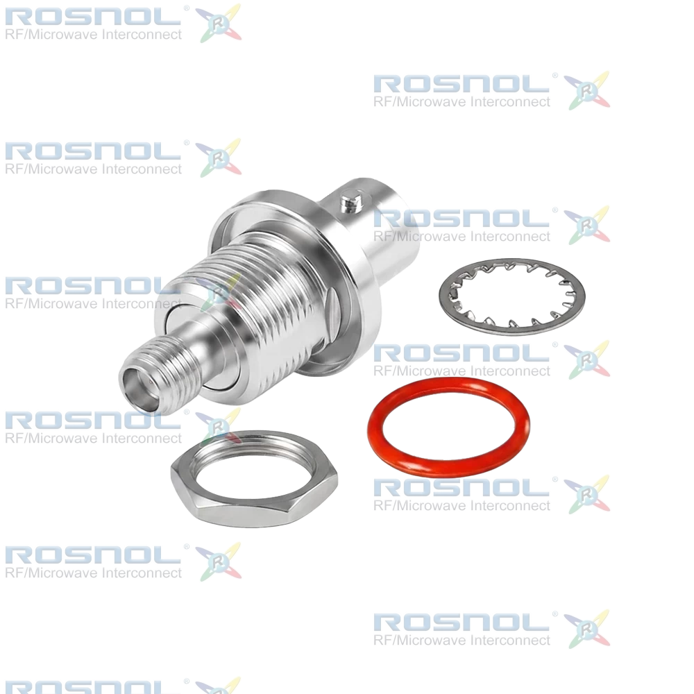 SMA Jack (Female) to BNC Jack (Female) Bulkhead Adapter, DC-4GHz VSWR1.20